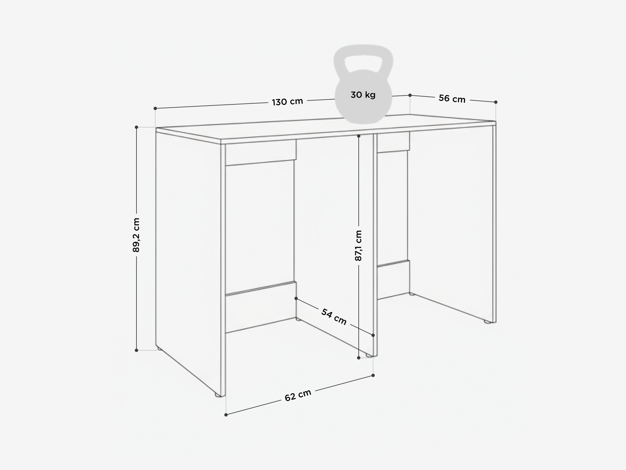Armoire Pour Machine à Laver PLATAN ROOM 130 Cm - Blanc/Chêne Sonoma - Rangement Buanderie/Salle De Bain